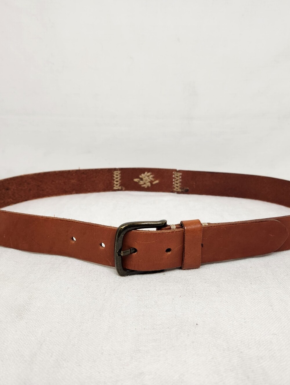 Vintage Omega Womens Large Leather Brown Weaved Belt